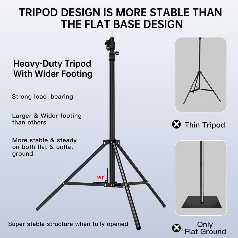 BEIYANG Backdrop Stand, 7.5 FT x 10 FT Adjustable Photography Background Support System Kit with Carrying Bag for Photo Video Studio - Image 2